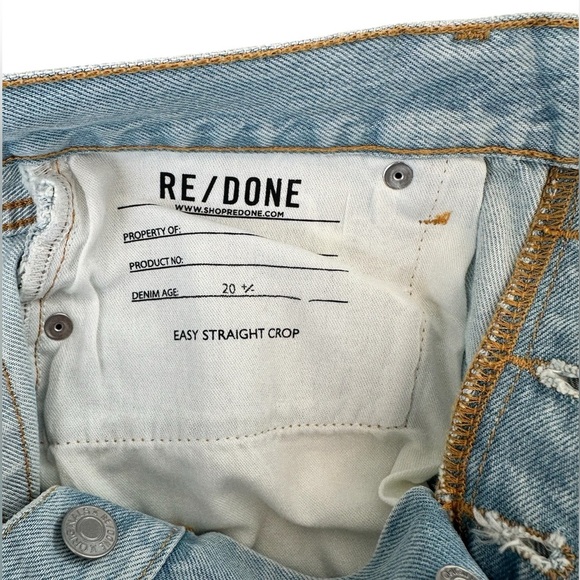 RE/DONE Easy Straight Crop Acqua Light Blue Denim Jeans Women Size 25 $315 MSRP - Picture 15 of 17